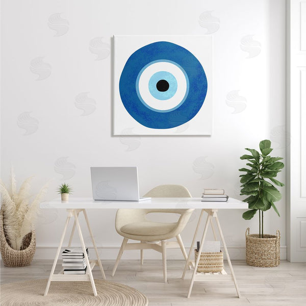 Stupell Industries Ziwei Li | Eye Centric Bold Blue Abstract Circular Dominant Shapes Wall Art