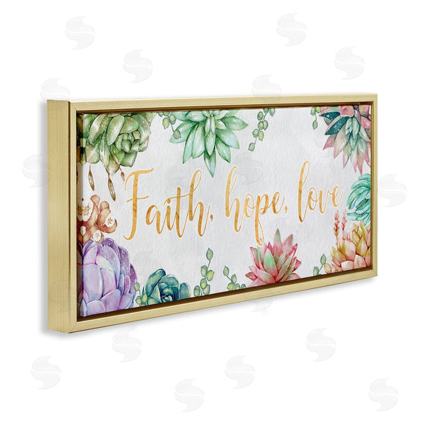 Stupell Industries Ziwei Li | Faith Hope Love Expression Chic Spring Succulents