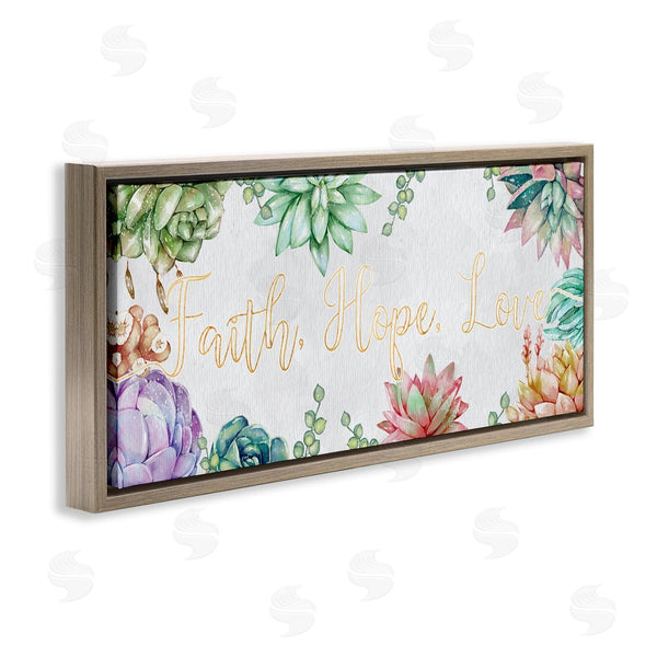 Stupell Industries Ziwei Li | Faith Hope Love Mantra Expressive Succulent Florals