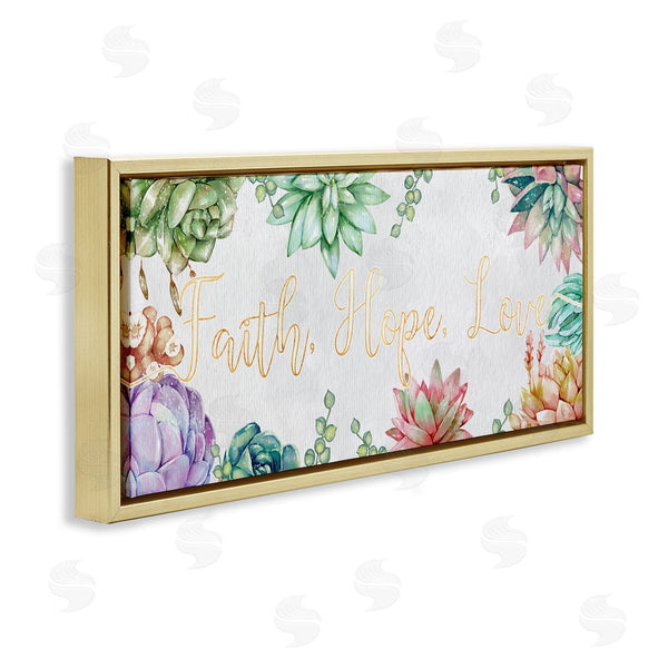 Stupell Industries Ziwei Li | Faith Hope Love Mantra Expressive Succulent Florals