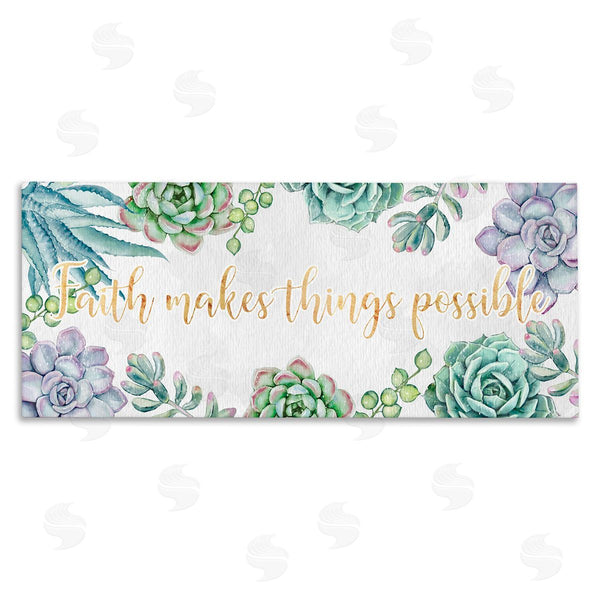 stupell industries Ziwei Li | Faith Makes Things Possible Quote Spring Succulents