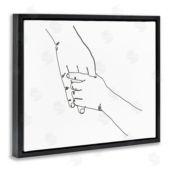 Stupell Industries Ziwei Li | Family Holding Hands Pose Minimal Linework