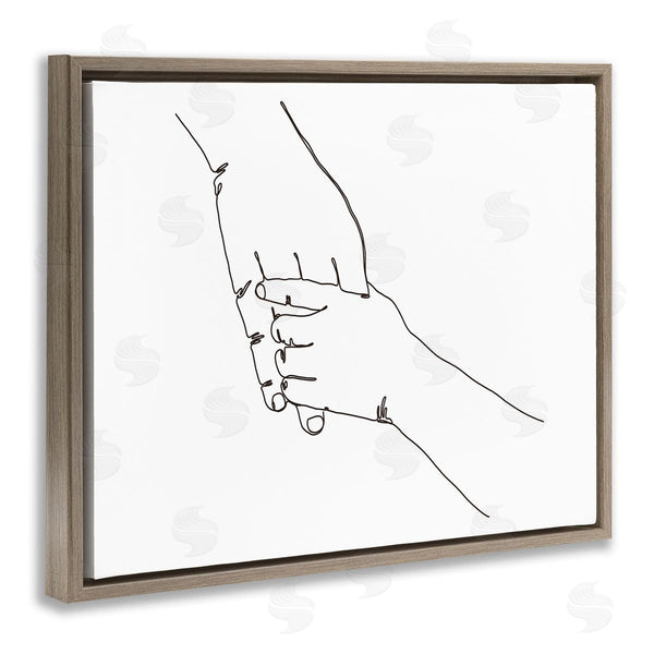 Stupell Industries Ziwei Li | Family Holding Hands Pose Minimal Linework