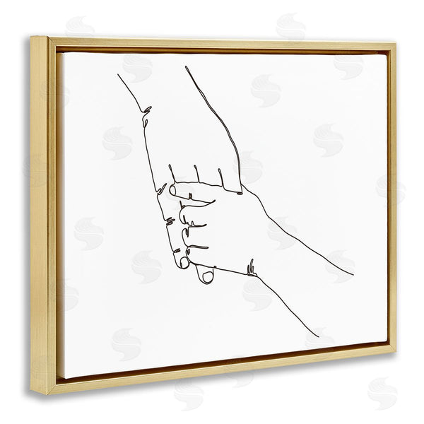 Stupell Industries Ziwei Li | Family Holding Hands Pose Minimal Linework
