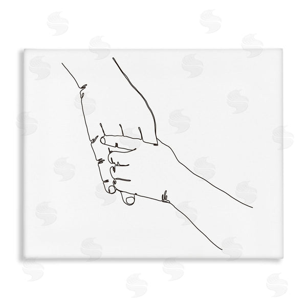 stupell industries Ziwei Li | Family Holding Hands Pose Minimal Linework