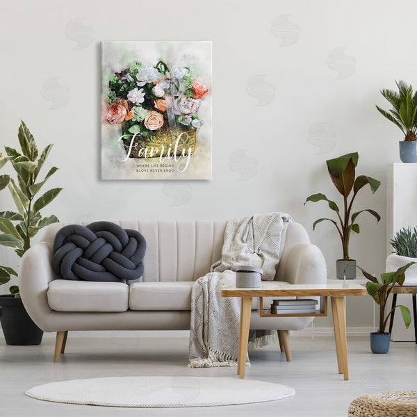 Stupell Industries Ziwei Li | Family Where Life Begins Phrase Wall Art