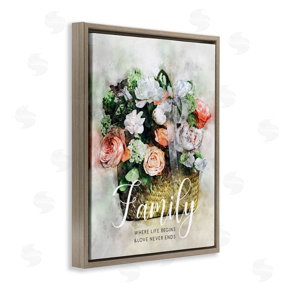 Stupell Industries Ziwei Li | Family Where Life Begins Phrase Wall Art