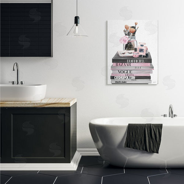 Stupell Industries Ziwei Li | Fashion Accessories Glam Magazine Book Stack Wall Art