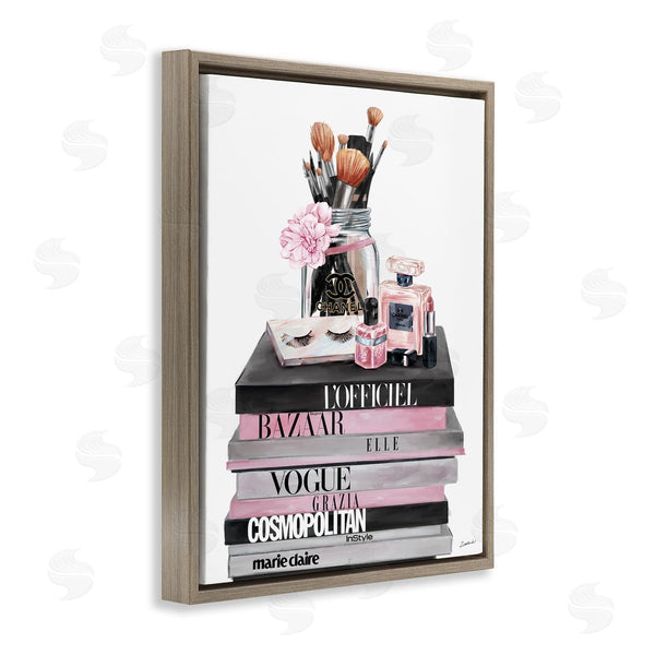 Stupell Industries Ziwei Li | Fashion Accessories Glam Magazine Book Stack Wall Art