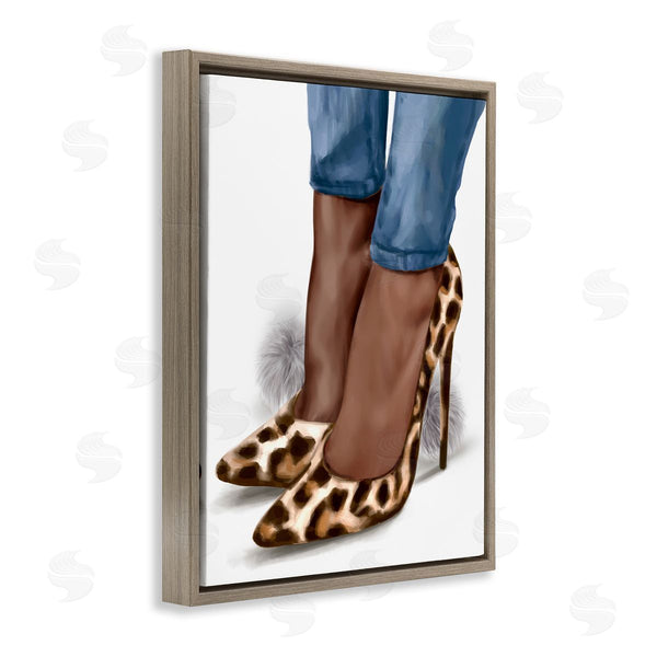 Stupell Industries Ziwei Li | Fashion Animal Print Heels And Denim