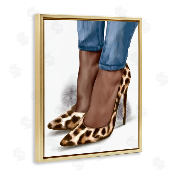 Stupell Industries Ziwei Li | Fashion Animal Print Heels And Denim