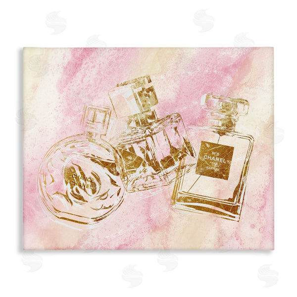 stupell industries Ziwei Li | Fashion Bottle Trio Gold Glam Abstract Pattern Wall Art