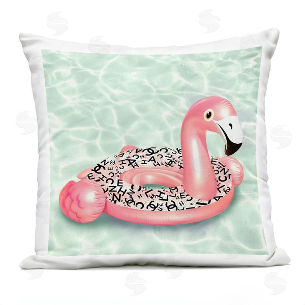 Stupell Industries Ziwei Li | Fashion Brand Flamingo Summer Pool Float Printed Throw Pillow