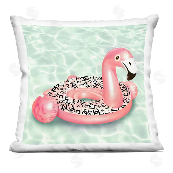stupell industries Ziwei Li | Fashion Brand Flamingo Summer Pool Float Printed Throw Pillow