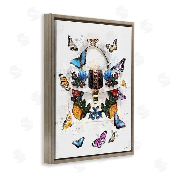 Stupell Industries Ziwei Li | Fashion Buckle Purse Butterflies And Florals