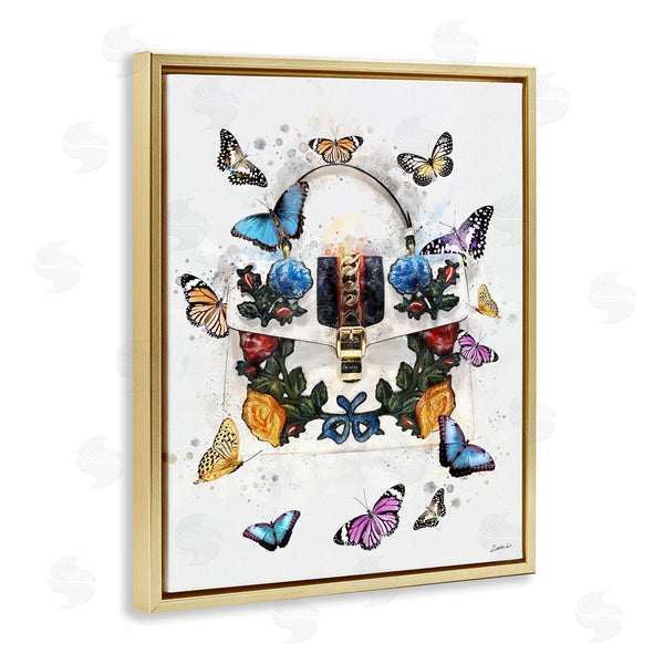 Stupell Industries Ziwei Li | Fashion Buckle Purse Butterflies And Florals