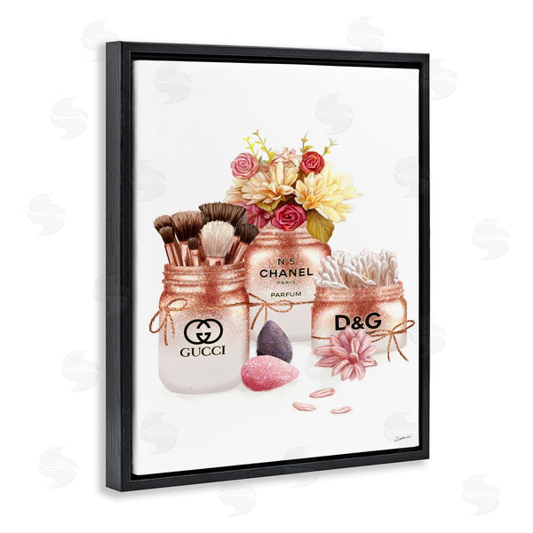 Stupell Industries Ziwei Li | Fashion Cosmetic Jars And Floral Bouquet