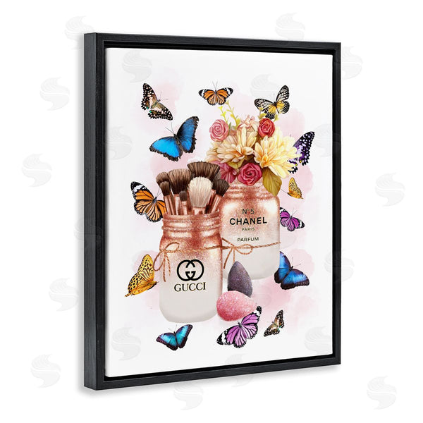 Stupell Industries Ziwei Li | Fashion Cosmetic Jars Vibrant Butterflies