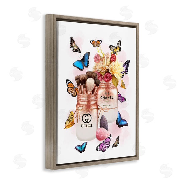 Stupell Industries Ziwei Li | Fashion Cosmetic Jars Vibrant Butterflies