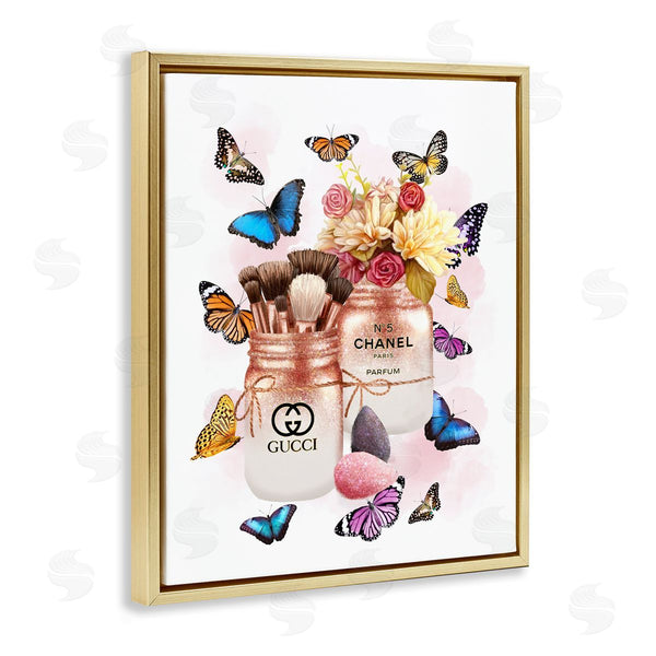 Stupell Industries Ziwei Li | Fashion Cosmetic Jars Vibrant Butterflies