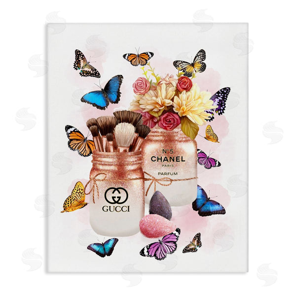 stupell industries Ziwei Li | Fashion Cosmetic Jars Vibrant Butterflies