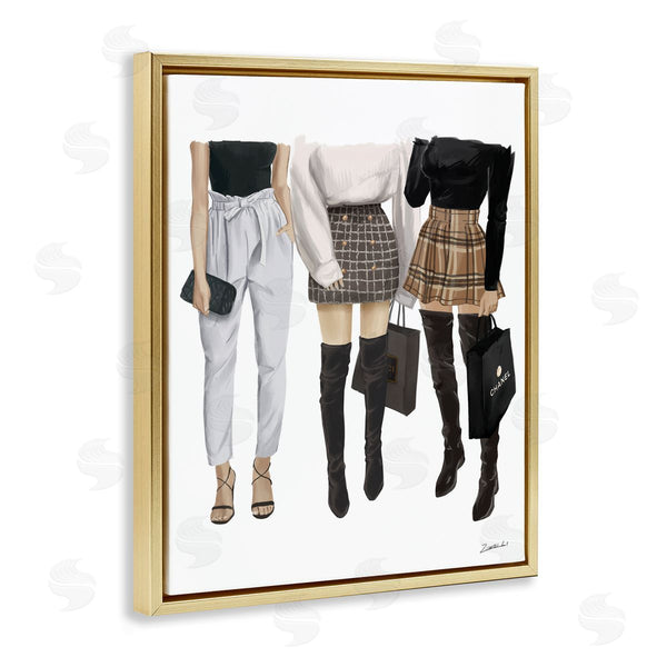Stupell Industries Ziwei Li | Fashion Females With Shopping Bags