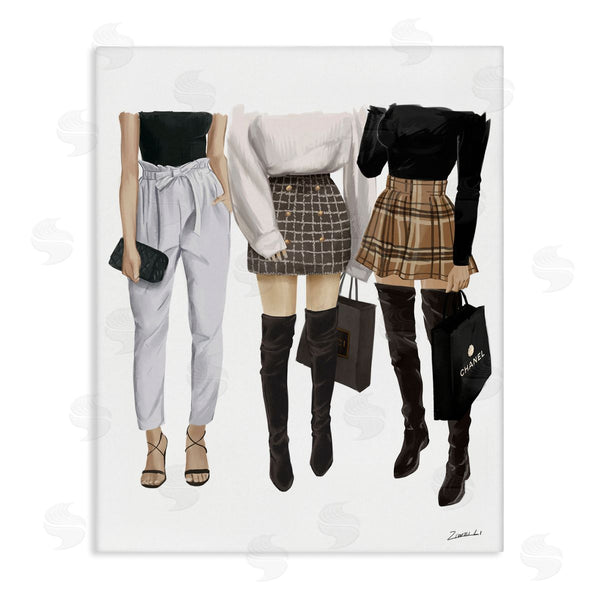stupell industries Ziwei Li | Fashion Females with Shopping Bags