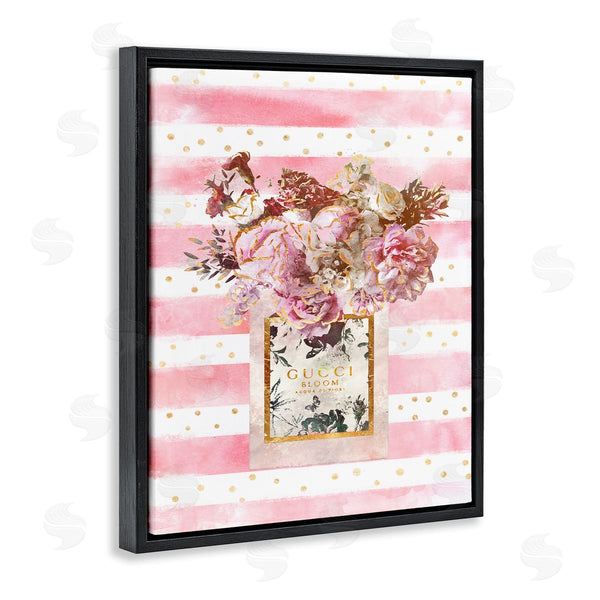 Stupell Industries Ziwei Li | Fashion Floral Vase Pink Stripes