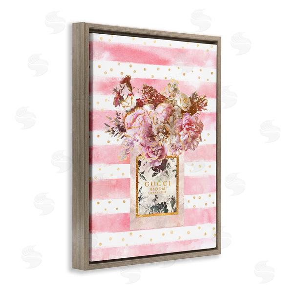 Stupell Industries Ziwei Li | Fashion Floral Vase Pink Stripes