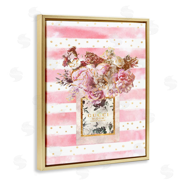 Stupell Industries Ziwei Li | Fashion Floral Vase Pink Stripes