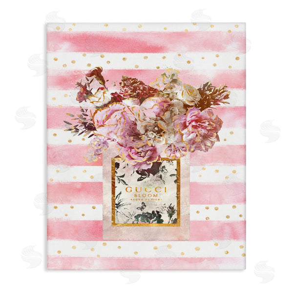 stupell industries Ziwei Li | Fashion Floral Vase Pink Stripes