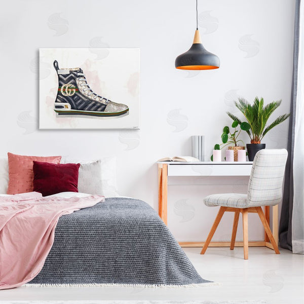 Stupell Industries Ziwei Li | Fashion Forward Pleated Sneaker Designer Glam Style Wall Art