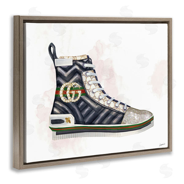 Stupell Industries Ziwei Li | Fashion Forward Pleated Sneaker Designer Glam Style Wall Art