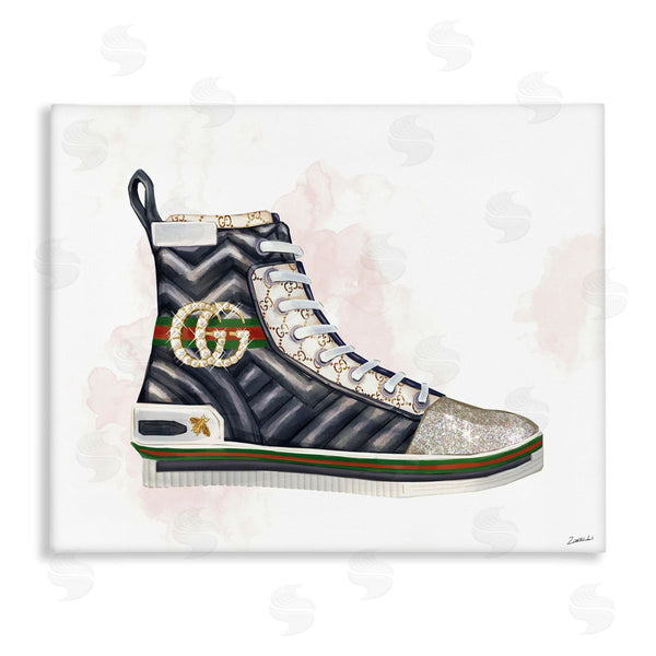 stupell industries Ziwei Li | Fashion Forward Pleated Sneaker Designer Glam Style Wall Art