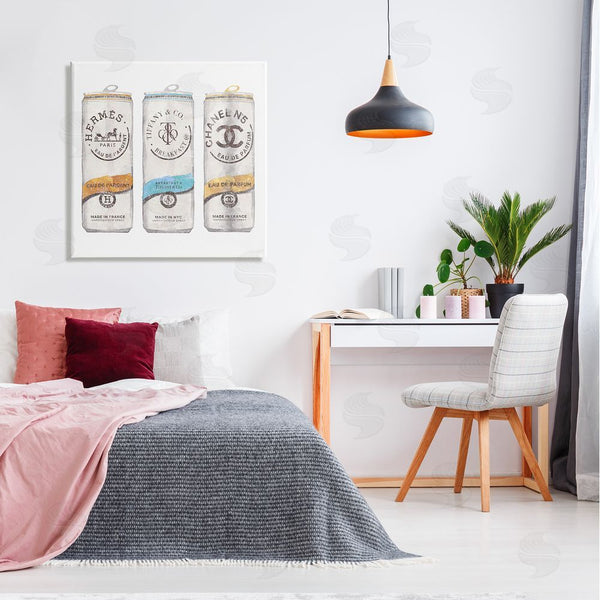 Stupell Industries Ziwei Li | Fashion Glam Brand Beverage Cans Wall Art