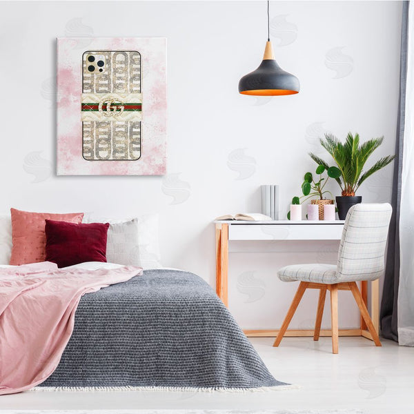 Stupell Industries Ziwei Li | Fashion Glam Cellphone Still Life Pink Splatter Pattern Wall Art
