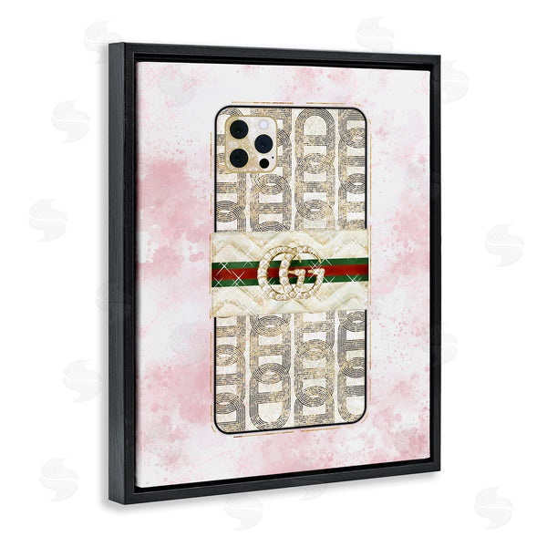 Stupell Industries Ziwei Li | Fashion Glam Cellphone Still Life Pink Splatter Pattern Wall Art