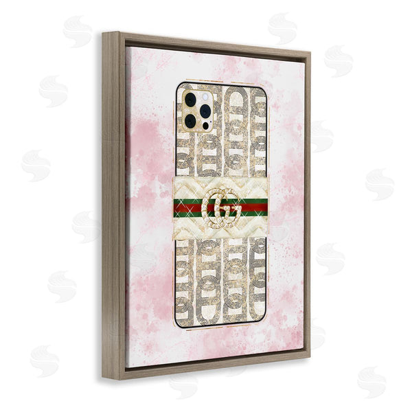 Stupell Industries Ziwei Li | Fashion Glam Cellphone Still Life Pink Splatter Pattern Wall Art