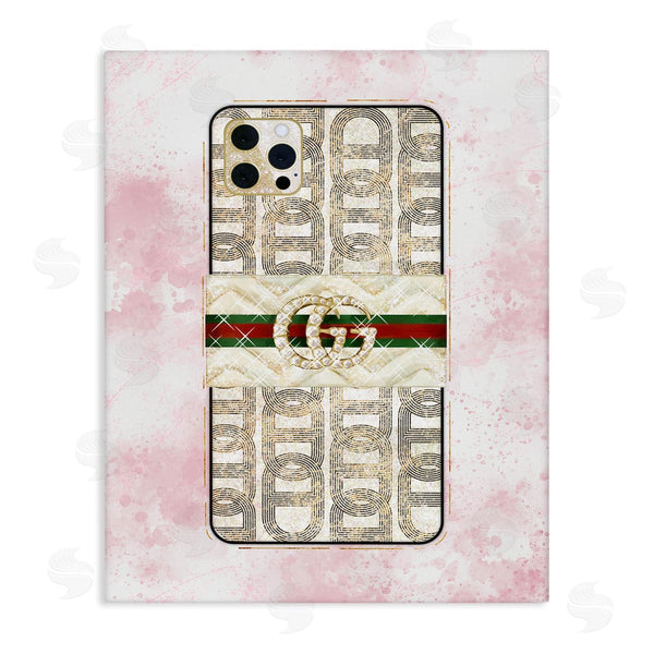 stupell industries Ziwei Li | Fashion Glam Cellphone Still Life Pink Splatter Pattern Wall Art