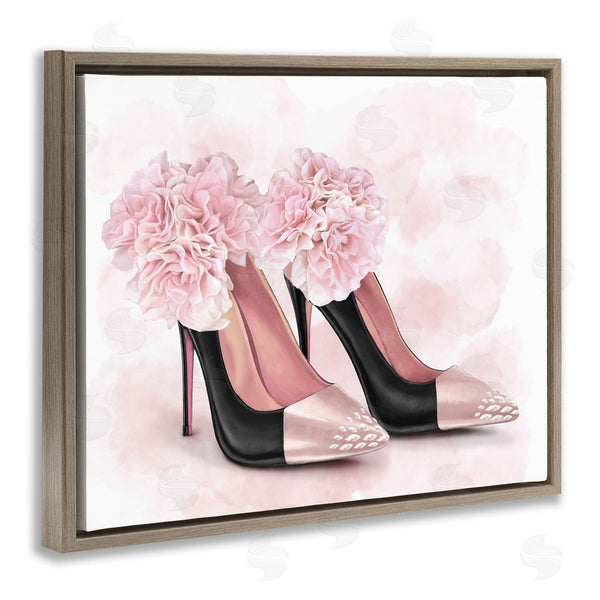 Stupell Industries Ziwei Li | Fashion Heels Pink Flowers