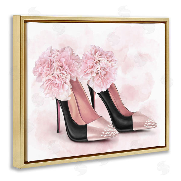 Stupell Industries Ziwei Li | Fashion Heels Pink Flowers