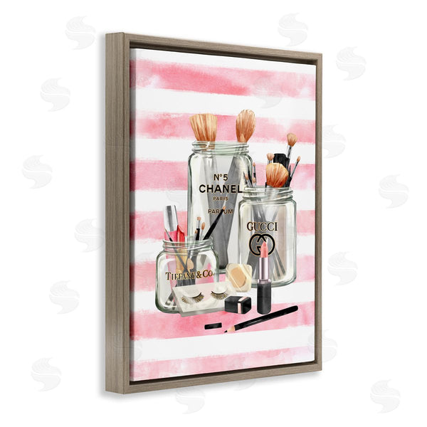 Stupell Industries Ziwei Li | Fashion Jars Pink Cosmetic Accessories