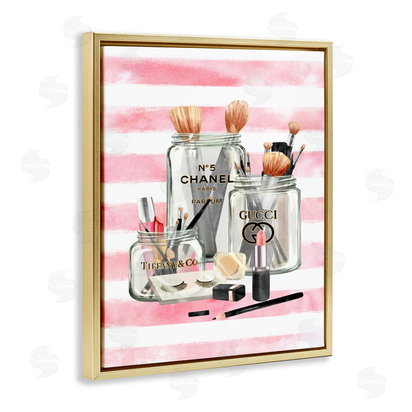 Stupell Industries Ziwei Li | Fashion Jars Pink Cosmetic Accessories