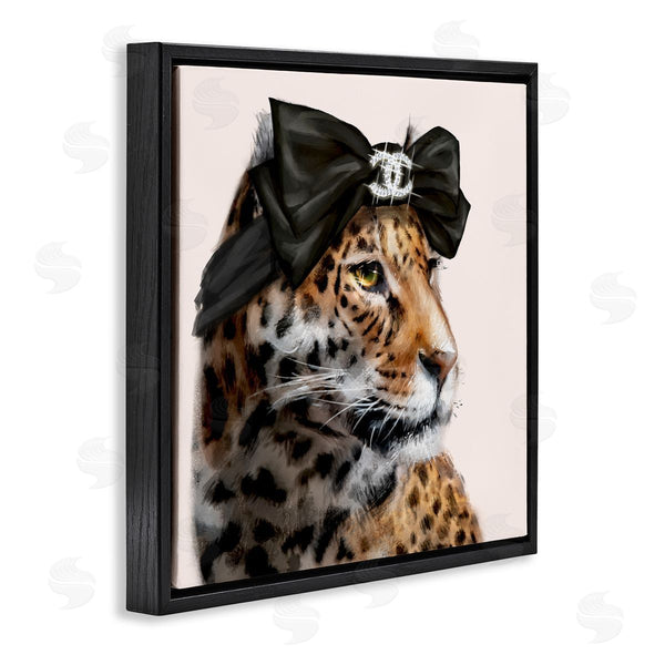 Stupell Industries Ziwei Li | Fashion Leopard Chic Animal Black Bow Glam Wall Art