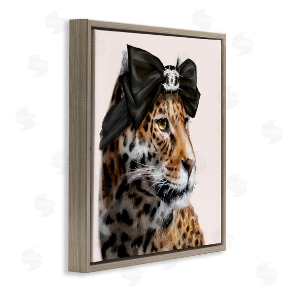 Stupell Industries Ziwei Li | Fashion Leopard Chic Animal Black Bow Glam Wall Art