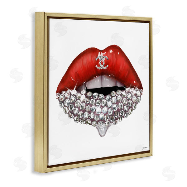Stupell Industries Ziwei Li | Fashion Red Lip Gemstones