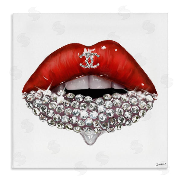stupell industries Ziwei Li | Fashion Red Lip Gemstones