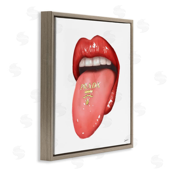 Stupell Industries Ziwei Li | Fashion Red Lips With Tongue