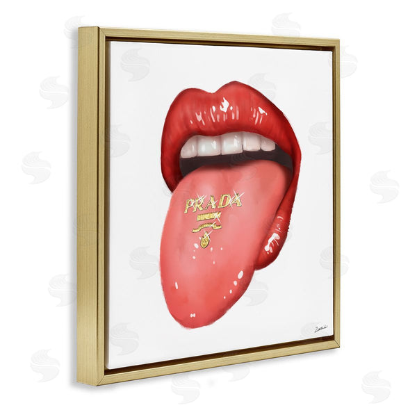 Stupell Industries Ziwei Li | Fashion Red Lips With Tongue