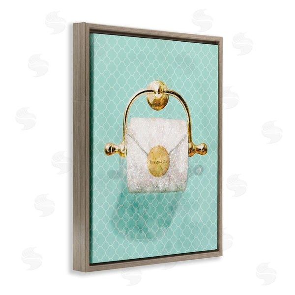 Stupell Industries Ziwei Li | Fashion Toilet Paper Role Turquoise